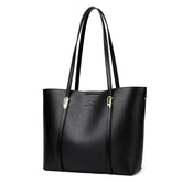 حقيبة كتف نسائية عصرية كبيرة الحجم لون اسود - KSA